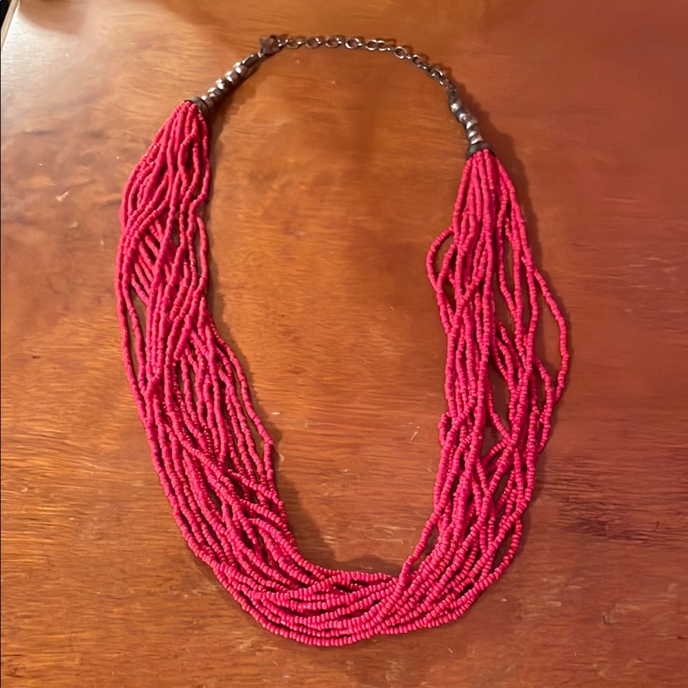 Elegant Red Beaded Necklace